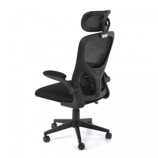 Ergonomická kancelářská židle s bederní opěrkou a opěrkou hlavy, černá 