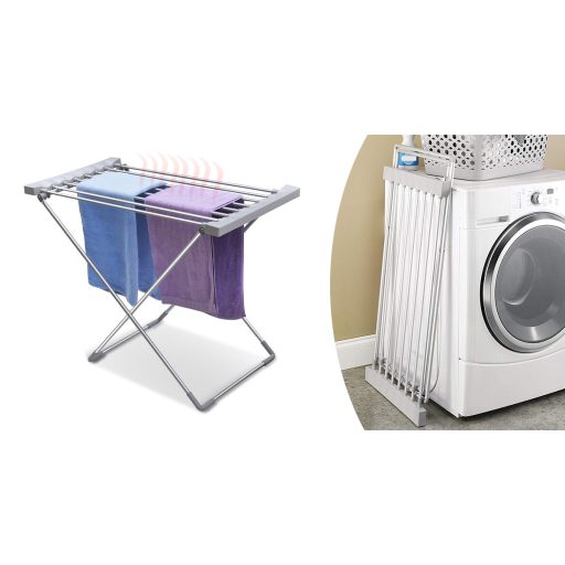 Elektrický sušák na prádlo 120 W, s 8 sušícími tyčemi