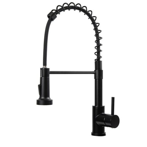 Kuchyňská baterie s flexibilní hadicí a odnímatelnou sprchovou hlavicí, černý