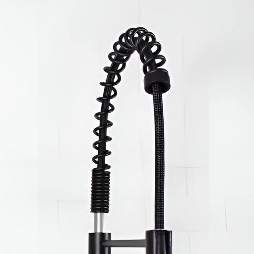 Kuchyňská baterie s flexibilní hadicí a odnímatelnou sprchovou hlavicí, černý