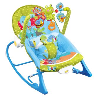 Vibrační a hudební lehátko pro miminka do 18 kg, modré