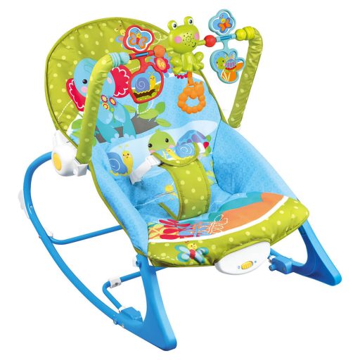 Vibrační a hudební lehátko pro miminka do 18 kg, modré
