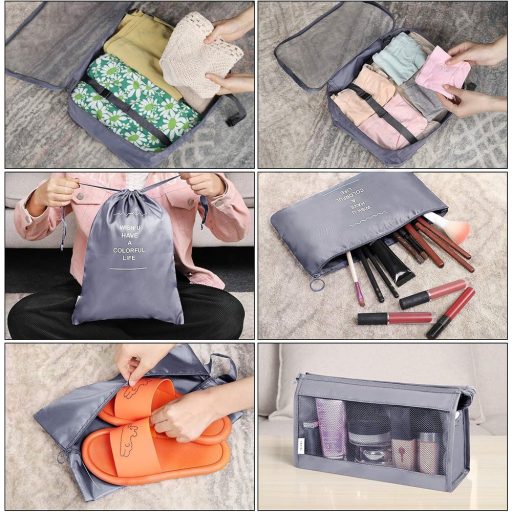 Sada organizérů do kufru, 8 kusů, šedá