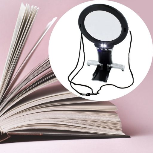 Lupa s LED osvětlením na zavěšení kolem krku, studená bílá