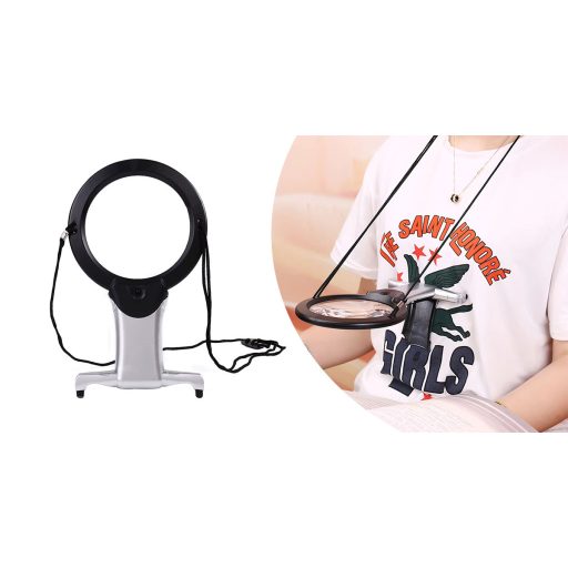 Lupa s LED osvětlením na zavěšení kolem krku, studená bílá