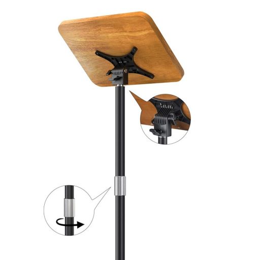 Výškově nastavitelný stojan na knihy, vhodný na řečnický pult