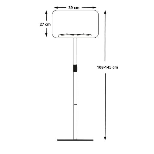 Výškově nastavitelný stojan na knihy, vhodný na řečnický pult