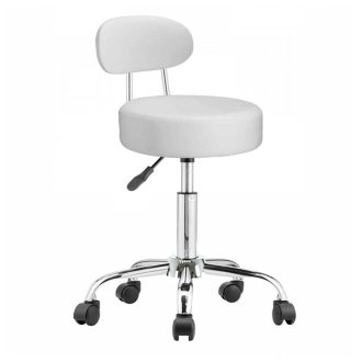 Kosmetická židle s opěrkou zad, bílý