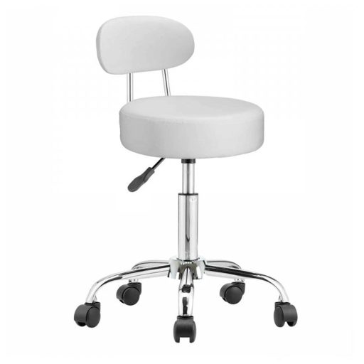 Kosmetická židle s opěrkou zad, bílý