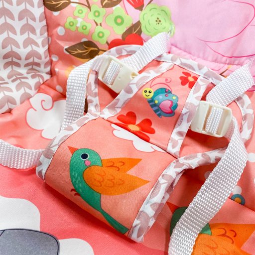 Vibrační a hudební lehátko pro miminka, růžová