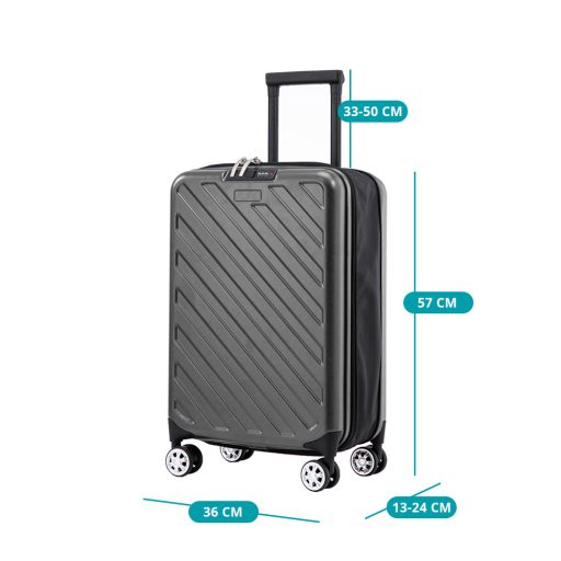 Skládací kufr, tmavě šedý