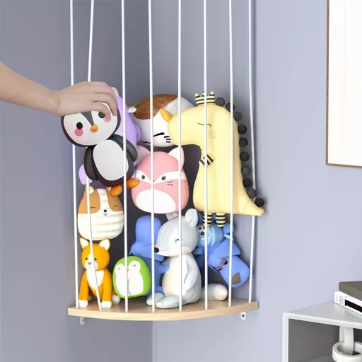 Rohový držák na plyšáky