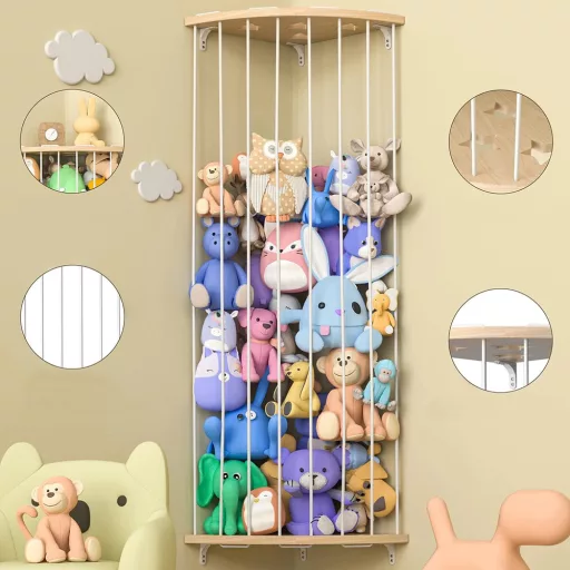 Rohový držák na plyšáky