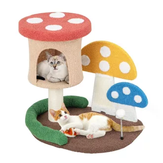 Houbový škrabací sloup pro kočky