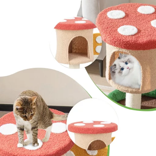 Houbový škrabací sloup pro kočky