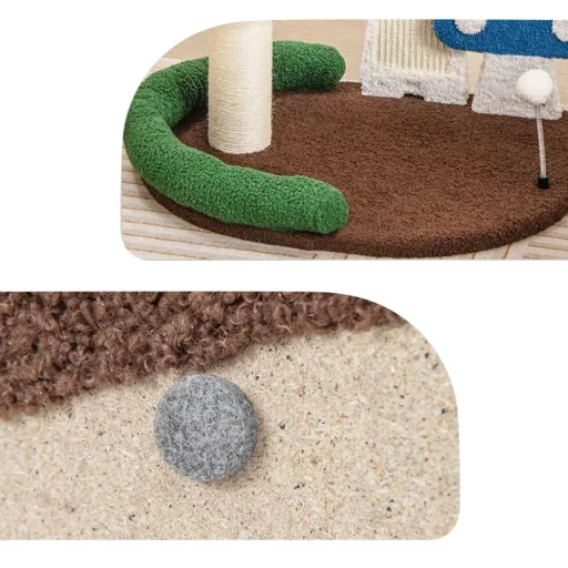 Houbový škrabací sloup pro kočky