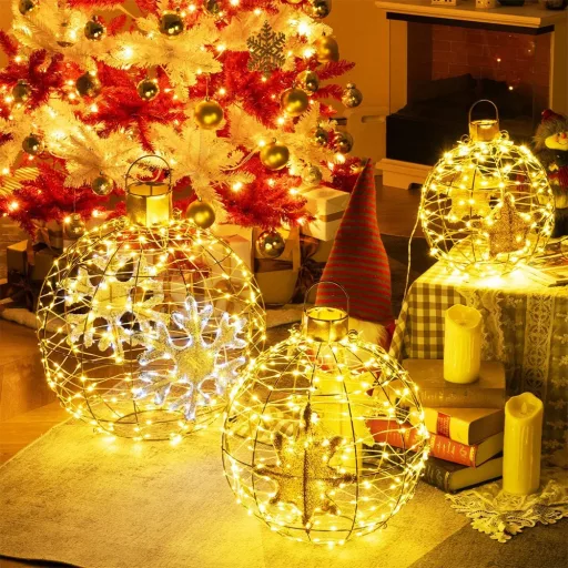 Sada vánočních globusových světel 732LED, 3 kusy