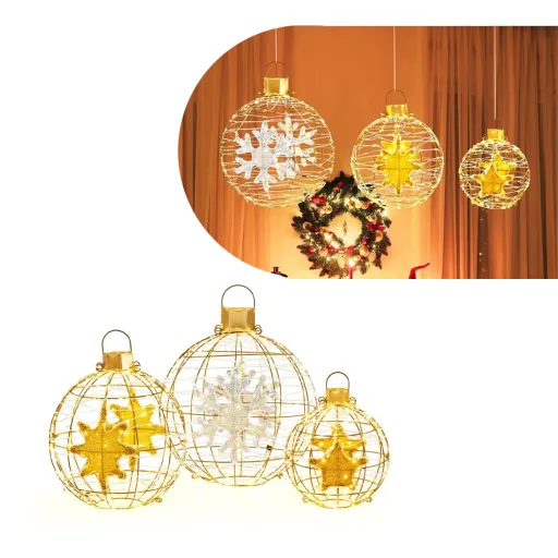 Sada vánočních globusových světel 732LED, 3 kusy
