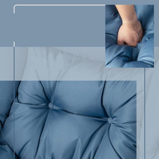 Relaxační křeslo s podnožkou, modré