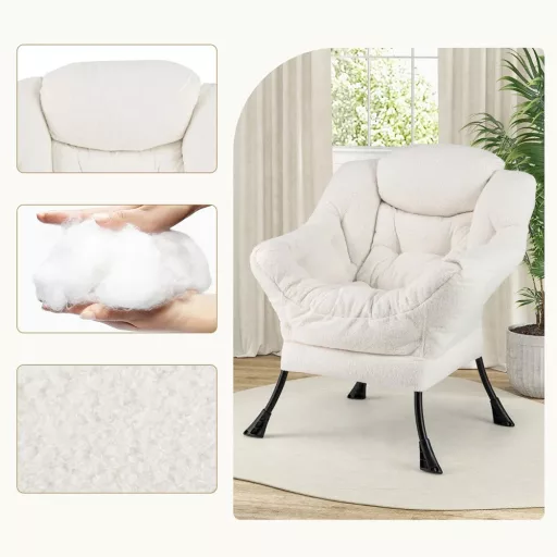 Relaxační křeslo s podnožkou, bílé