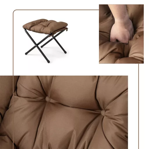 Relaxační křeslo s podnožkou, hnědé