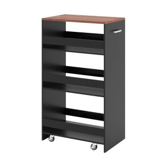 4patrový servírovací vozík, černý