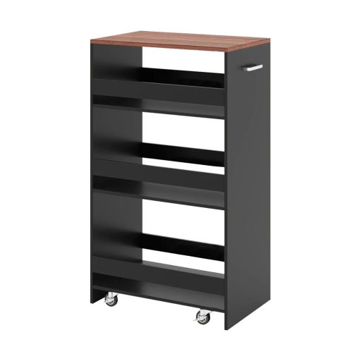 4patrový servírovací vozík, černý