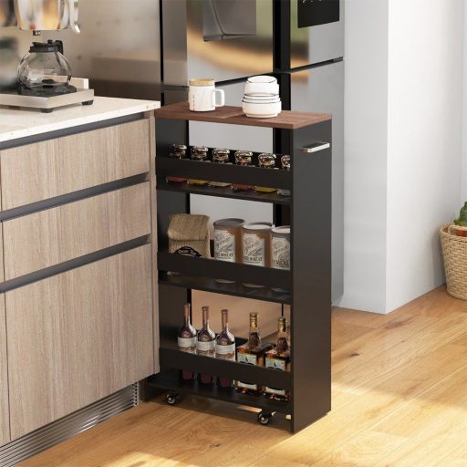 4patrový servírovací vozík, černý