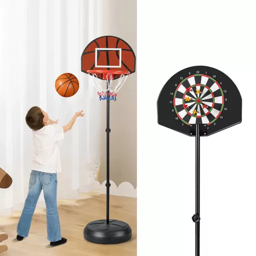 2-v-1 Basketbalový koš s terčem