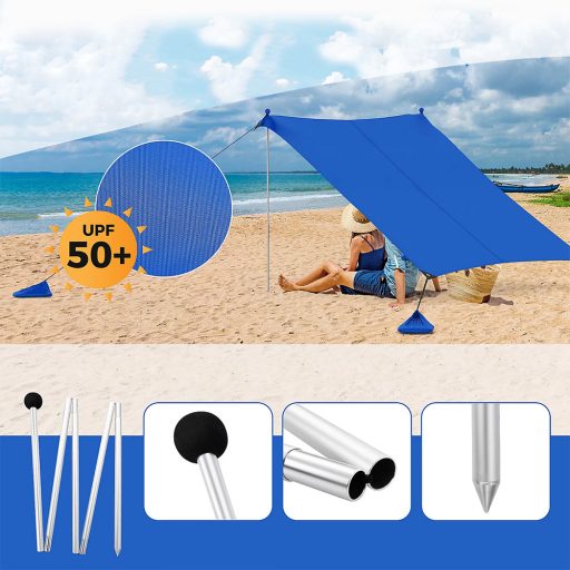 Přenosná sluneční ochrana se 4 pytli s pískem 3x3x2 m UV50+