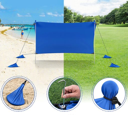 Přenosná sluneční ochrana se 4 pytli s pískem 3x3x2 m UV50+