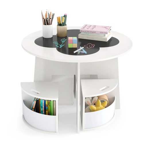 Dětský stůl pro 4 osoby s úložným prostorem a psací plochou