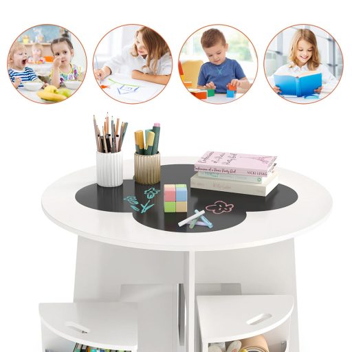 Dětský stůl pro 4 osoby s úložným prostorem a psací plochou