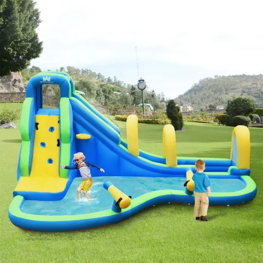 Nafukovací vodní park s vodními pistolemi