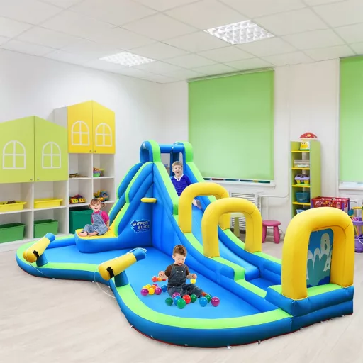 Nafukovací vodní park s vodními pistolemi
