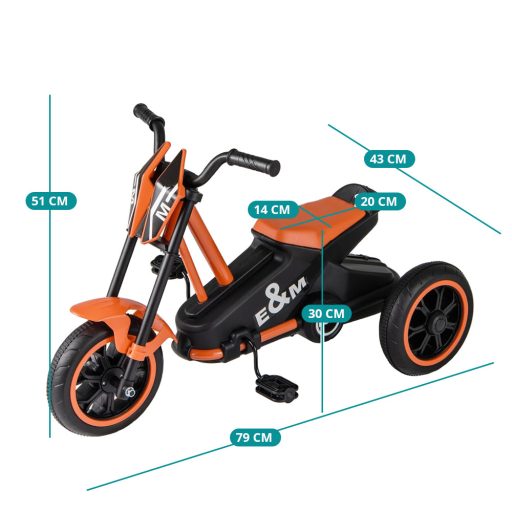 Dětská tříkolka s 3 koly, oranžová