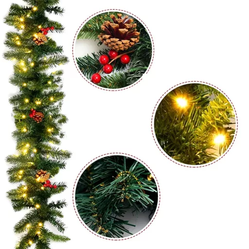 Vánoční girlanda s 100 teplými LED světly, 2,7 m
