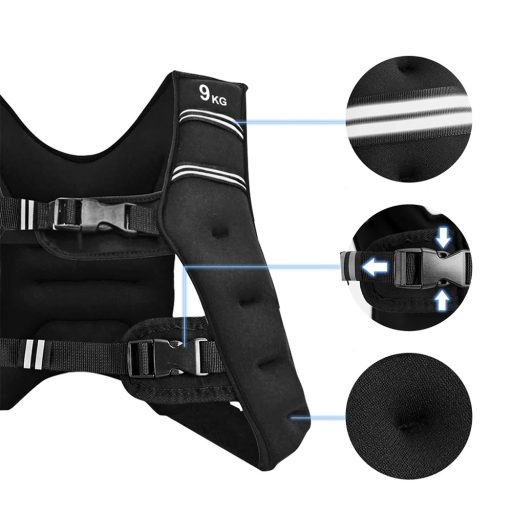 Zátěžová vesta s kapsou z síťoviny 9 kg