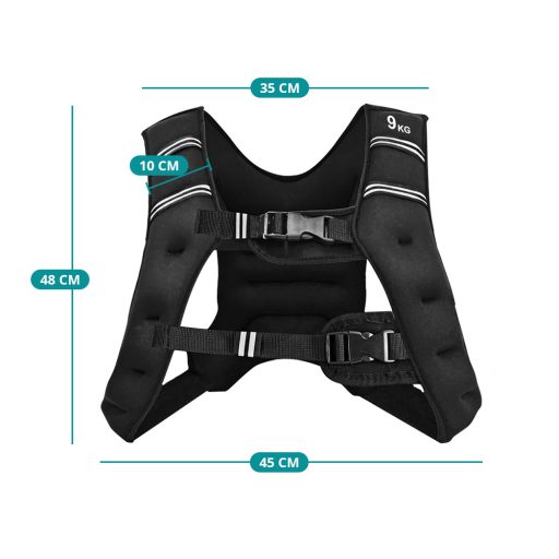 Zátěžová vesta s kapsou z síťoviny 9 kg