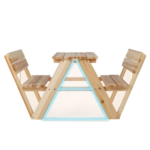 Dětský piknikový stůl, přírodní