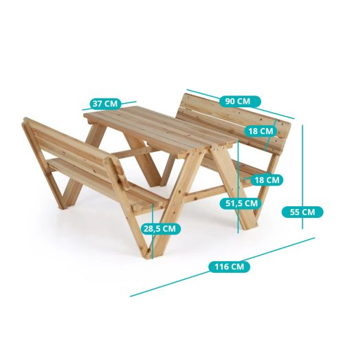Dětský piknikový stůl, přírodní