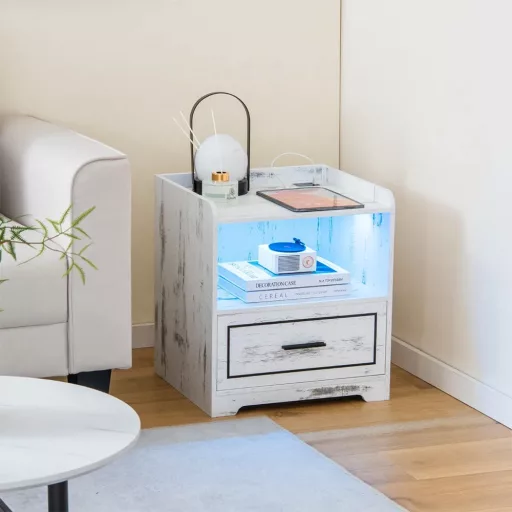 Vintage stylový chytrý noční stolek