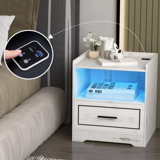 Vintage stylový chytrý noční stolek