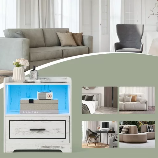 Vintage stylový chytrý noční stolek