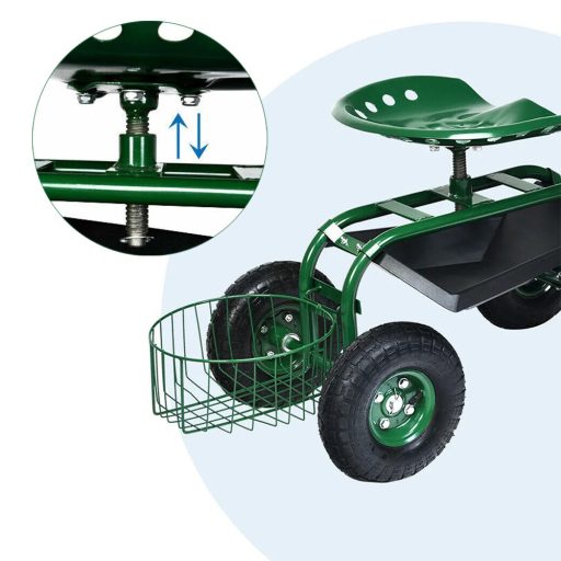 Rotační zahradní vozík se sedadlem