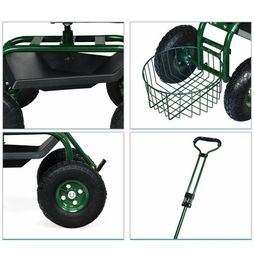 Rotační zahradní vozík se sedadlem