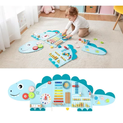 Interaktivní tabule pro děti modrá dinosaurus
