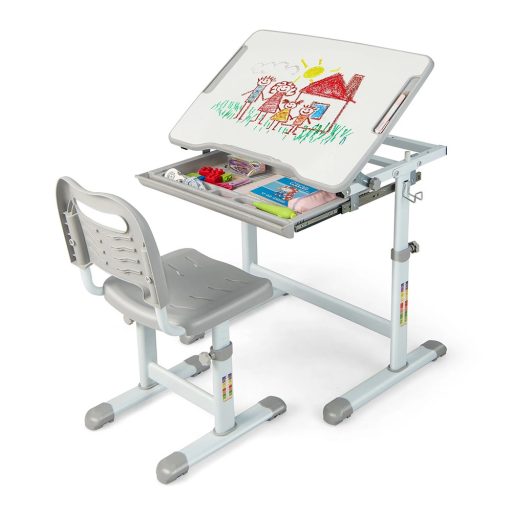 Dětský psací stůl se židlí s nastavitelnou výškou