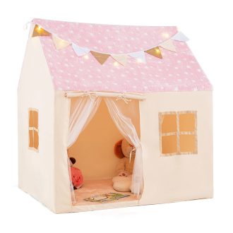 Dětský hrací domeček s osvětlením, růžový