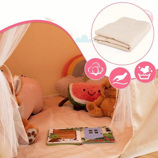 Dětský hrací domeček s osvětlením, růžový